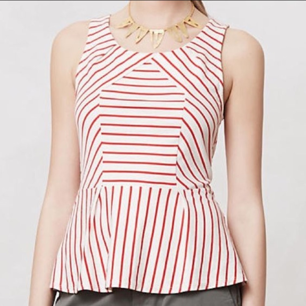 Anthropologie stripped peplum top