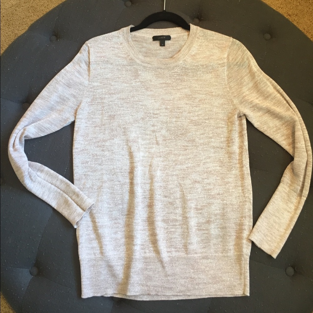 J.Crew crew neck lightweight sparkly sweater, M