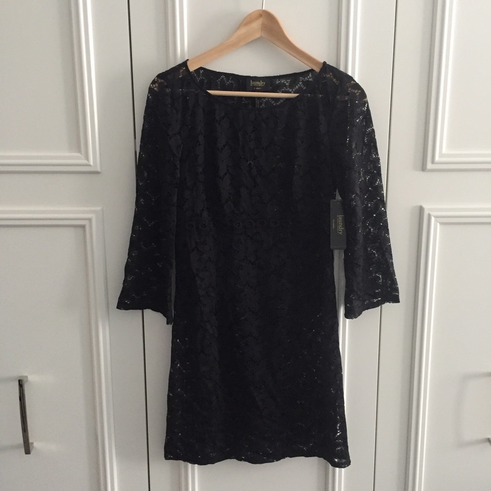 NWT Laundry by Shelli Segal Black Lace Dress