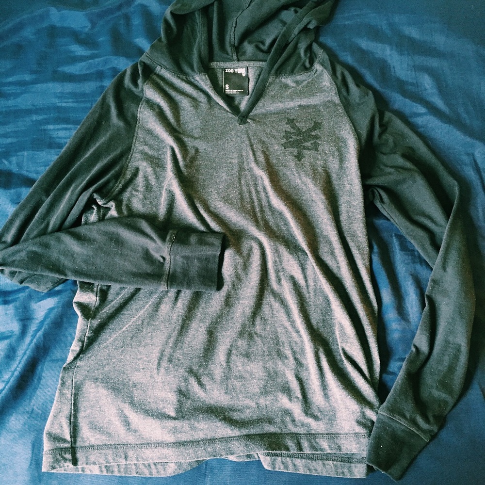 Dark/Light Grey Zoo York Long Sleeve Shirt w Hood