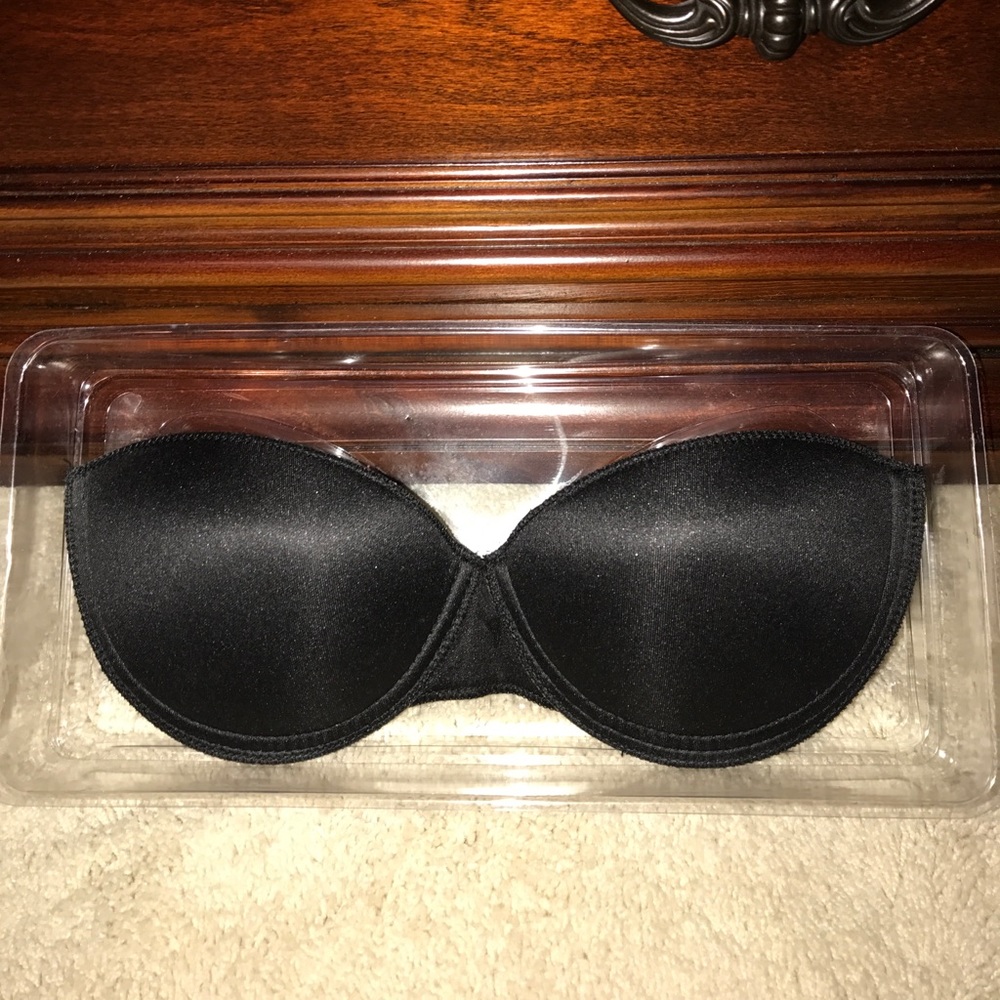 Backless/Strapless Black Bra. Size 8