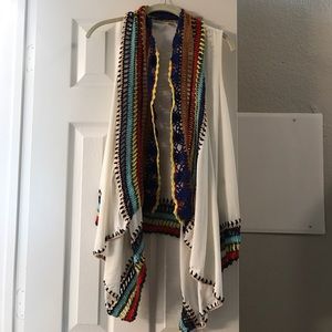 Rainbow crochet cardigan