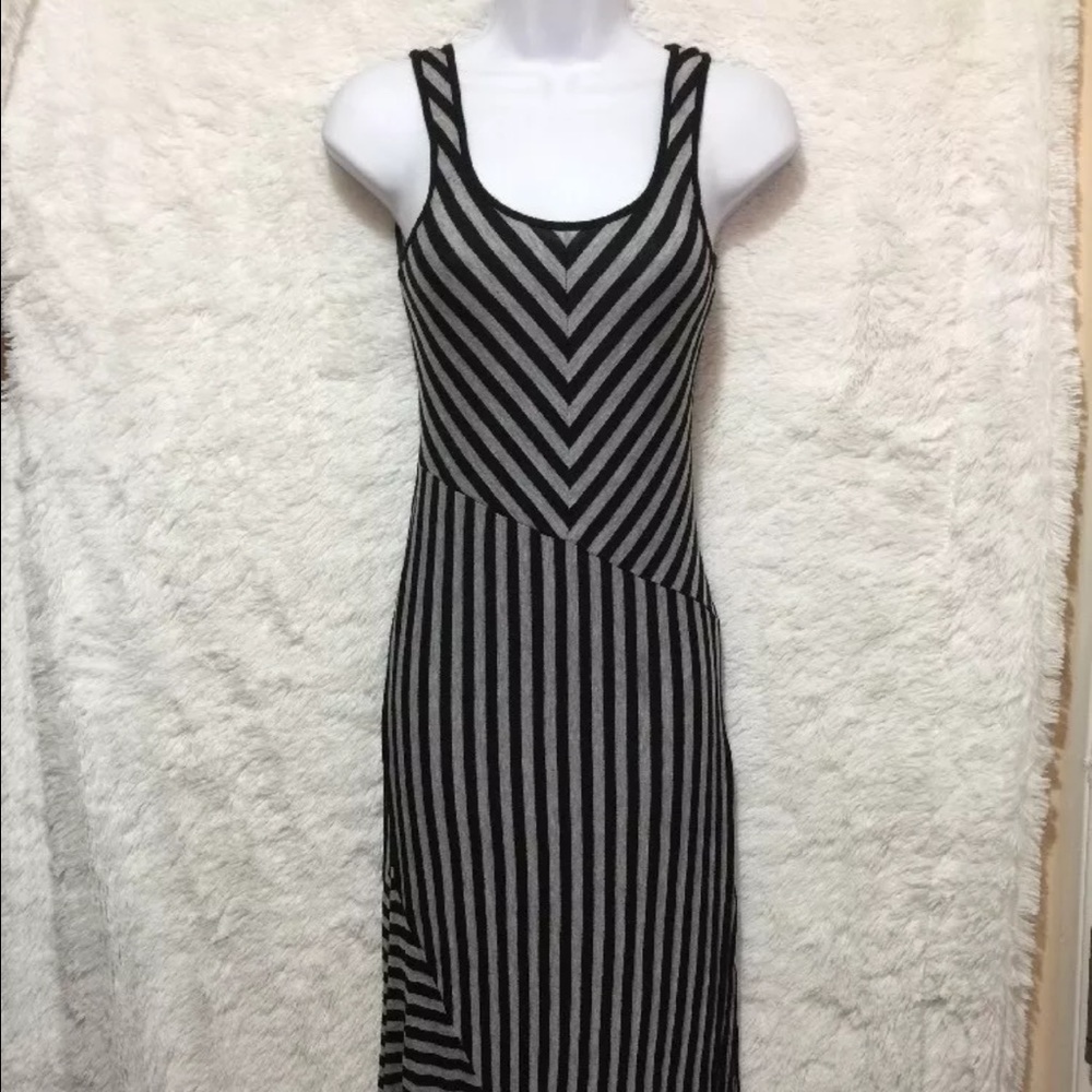 BAR III Womens Black/gray Striped Dress size S