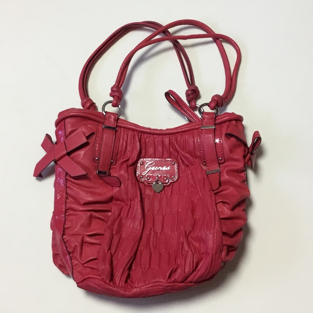 Red vegan leather purse