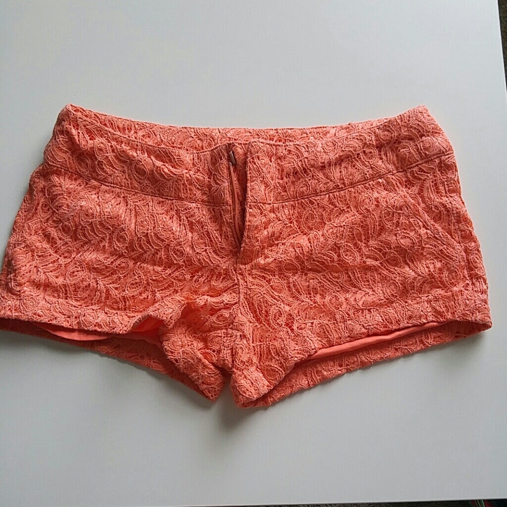 Women’s orange lace shorts size 5