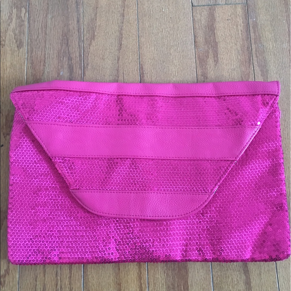 Steve Madden Pink sequin clutch