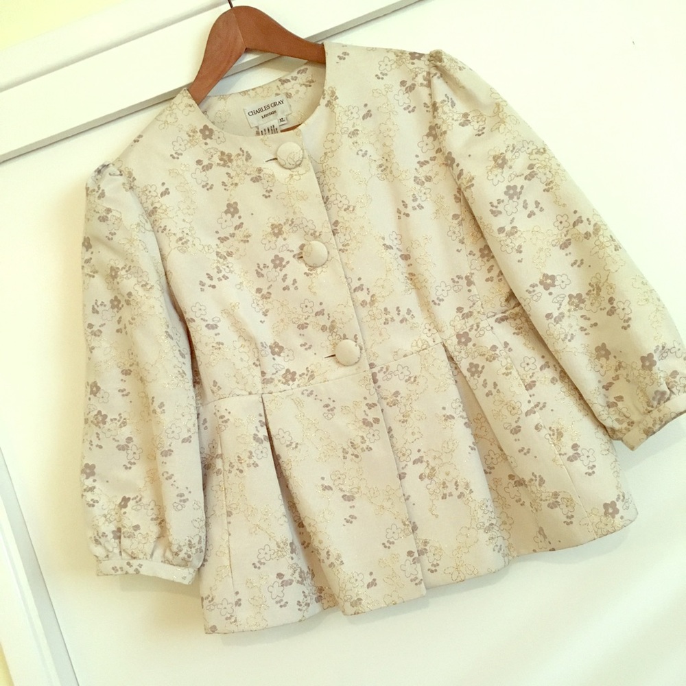 Darling 60s inspired brocade peplum jacket