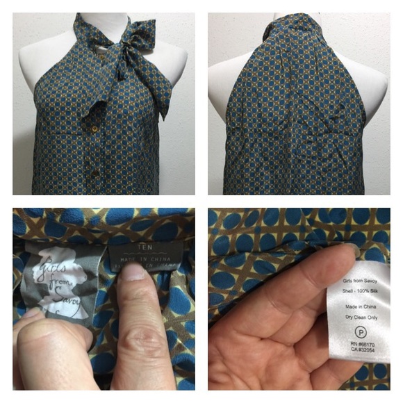 Anthropologie Girls from Savoy Silk blouse/tank 10 - Picture 3 of 3