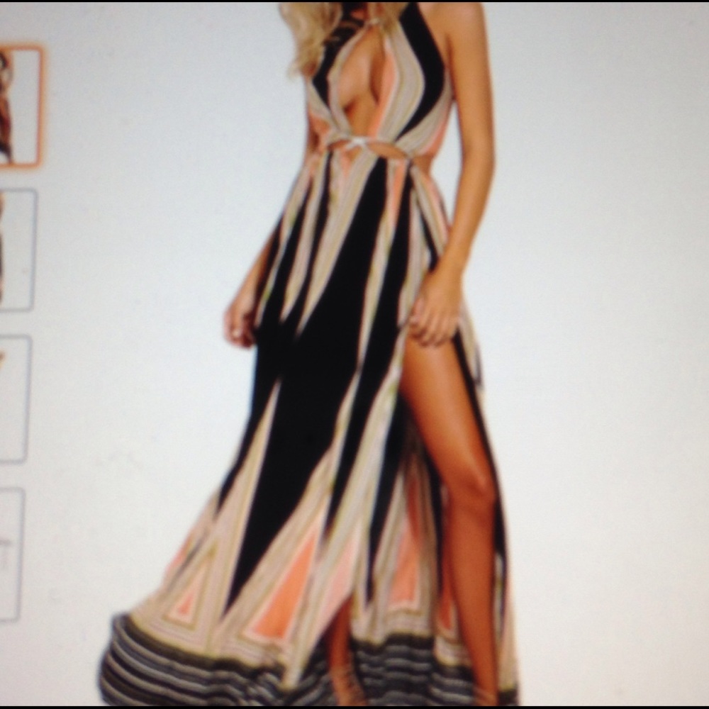 Simplee Apparel Women's Mulicolor Maxi Dress.