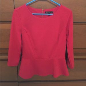 Red Peplum Top - S