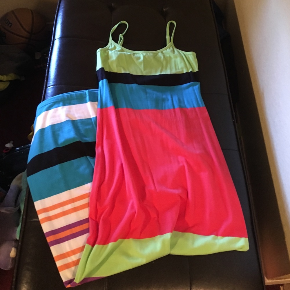 Derek heart Size L bright striped maxi dress