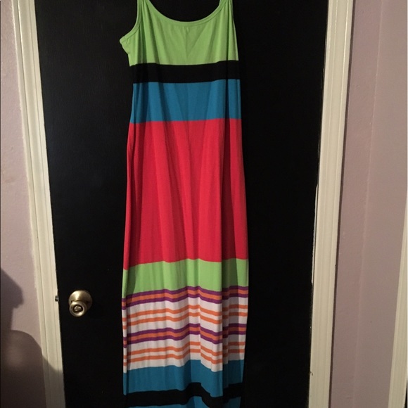 Derek heart Size L bright striped maxi dress - Picture 2 of 3