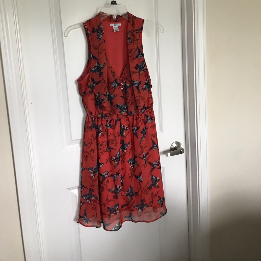 Bar III. Orange Bird Dress