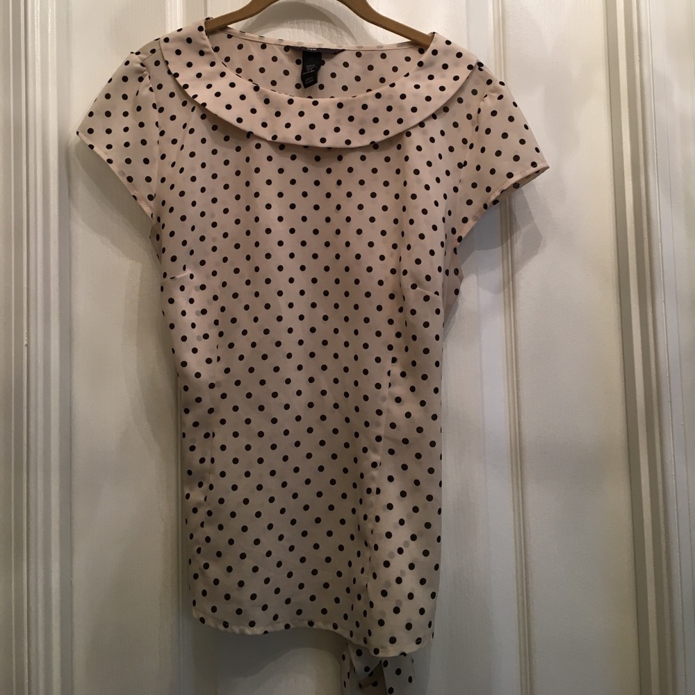 H&M polka-dot blouse with sash - size 12