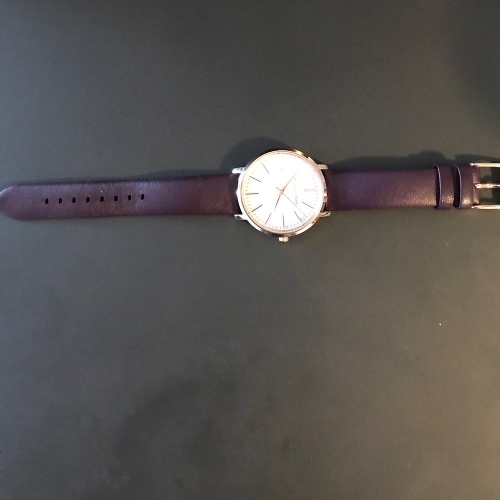 Michael Kors Jaryn Rose Gold Plum Leather Watch