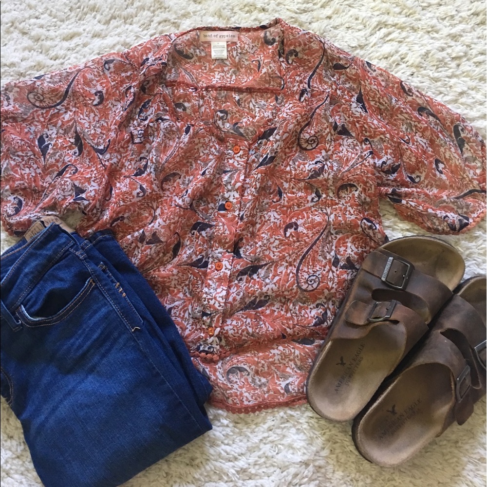 Button Down Short Sleeve Top XS