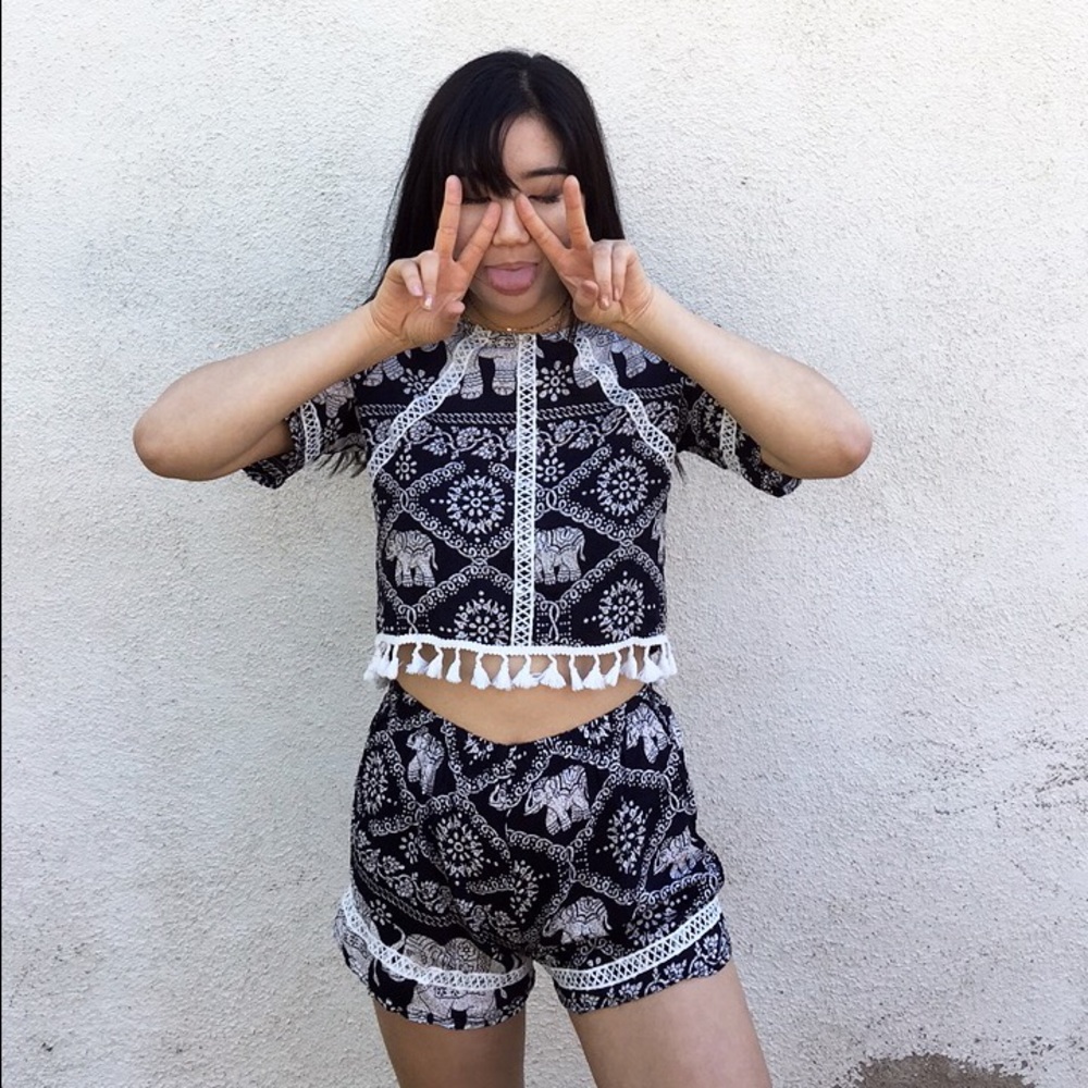 Elephant tassel two piece