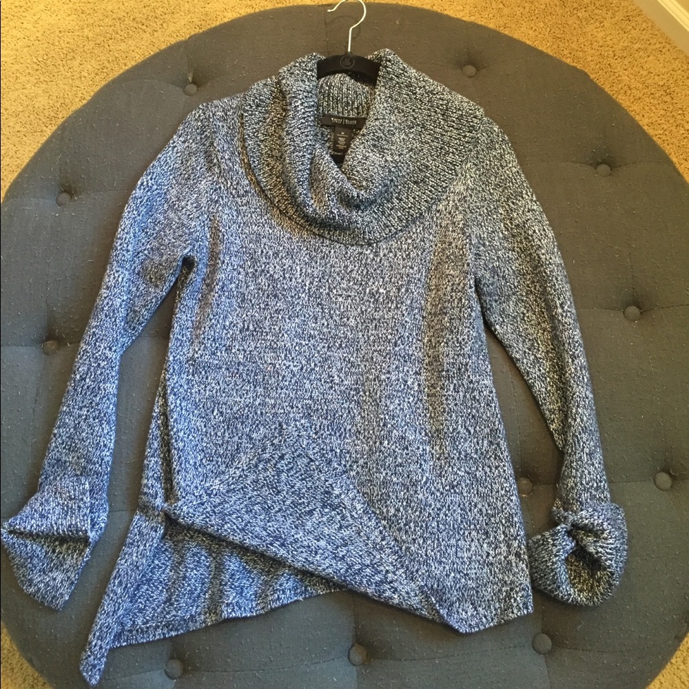 White House Black Market cowl neck sweater, navy