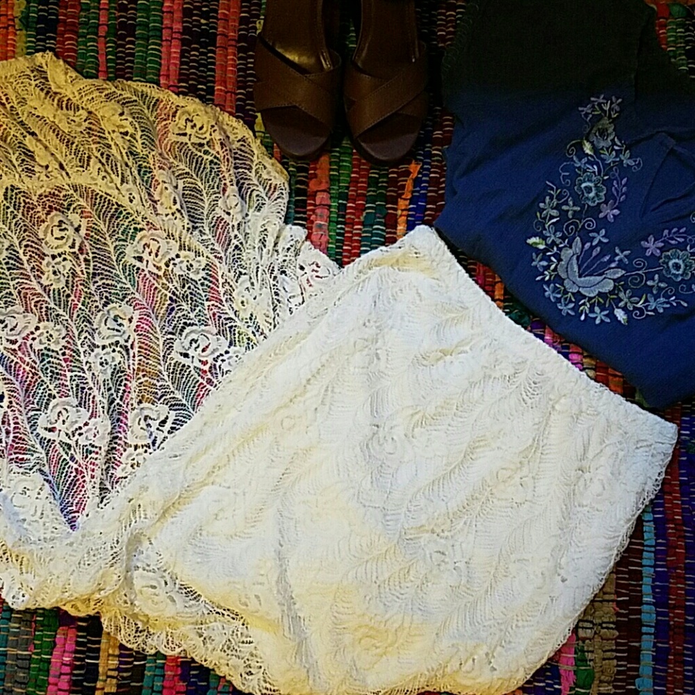 High Low Lace Maxi Skirt