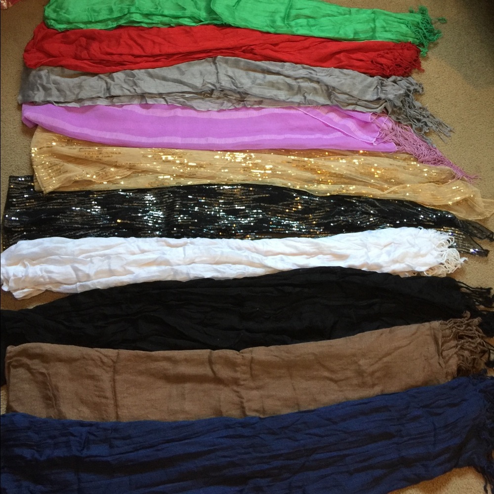 Lot of 10 scarves/hijabs NWOT
