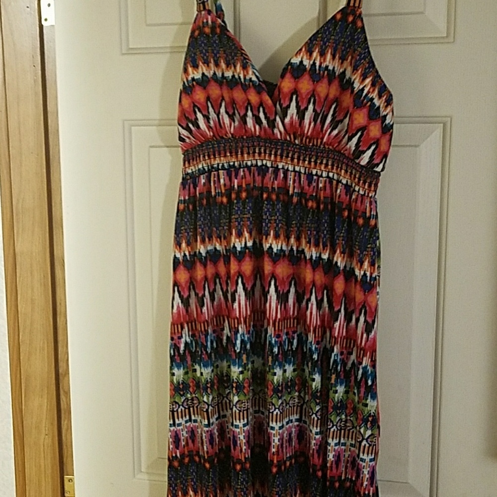 Colorful print maxi dress