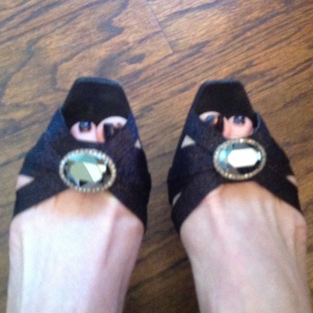 Designer Pedro Garcia Dressy Black Jeweled Pumps