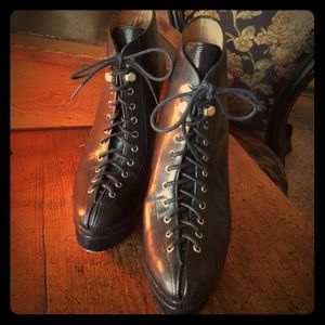 Ann Taylor lace up bootie heels