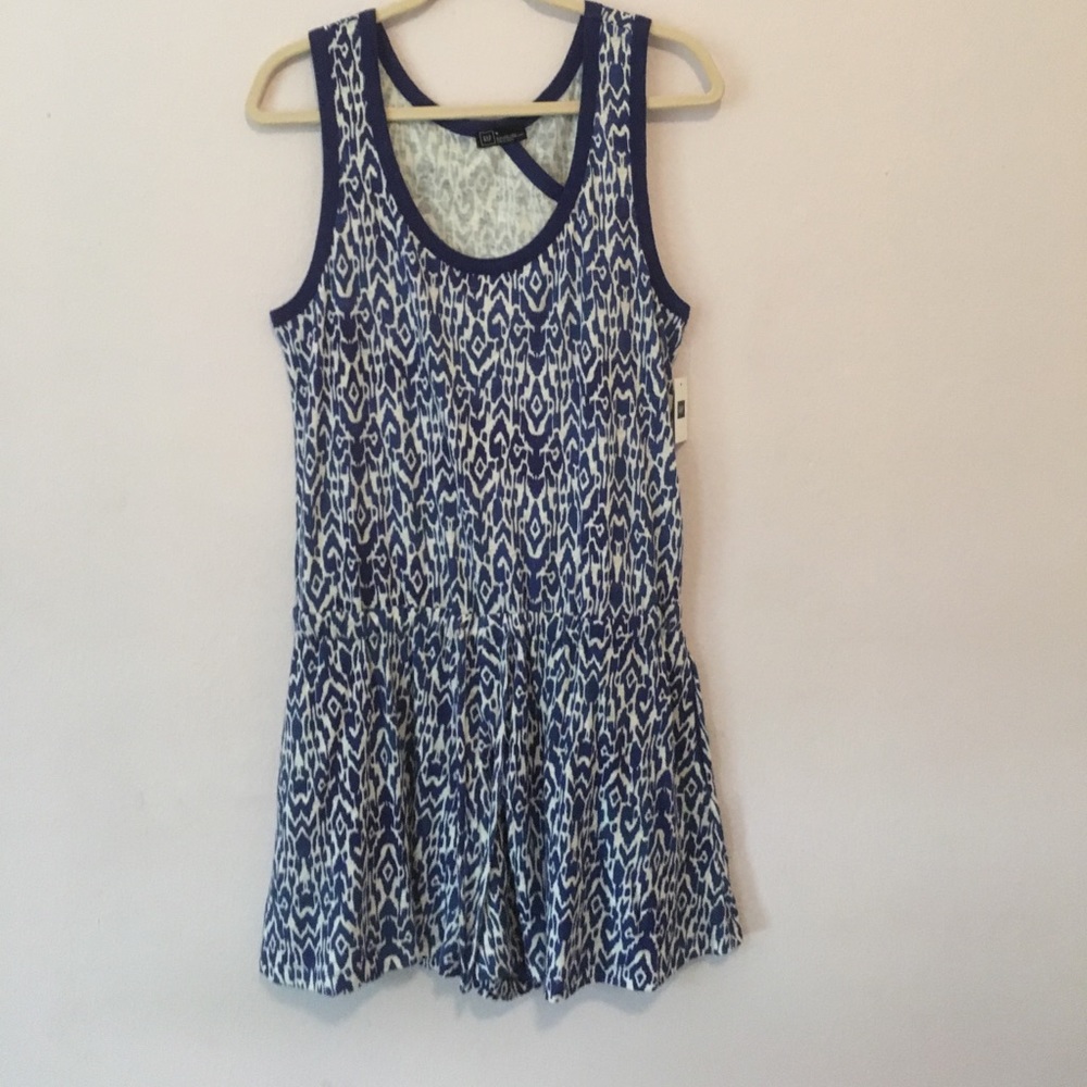 Blue and white romper