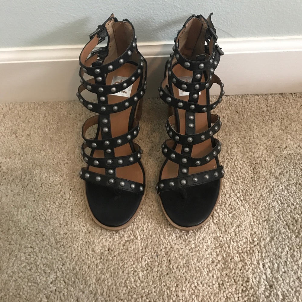 Dolce vita black studded heels