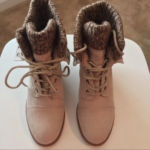 NWOT winter bootie wedges