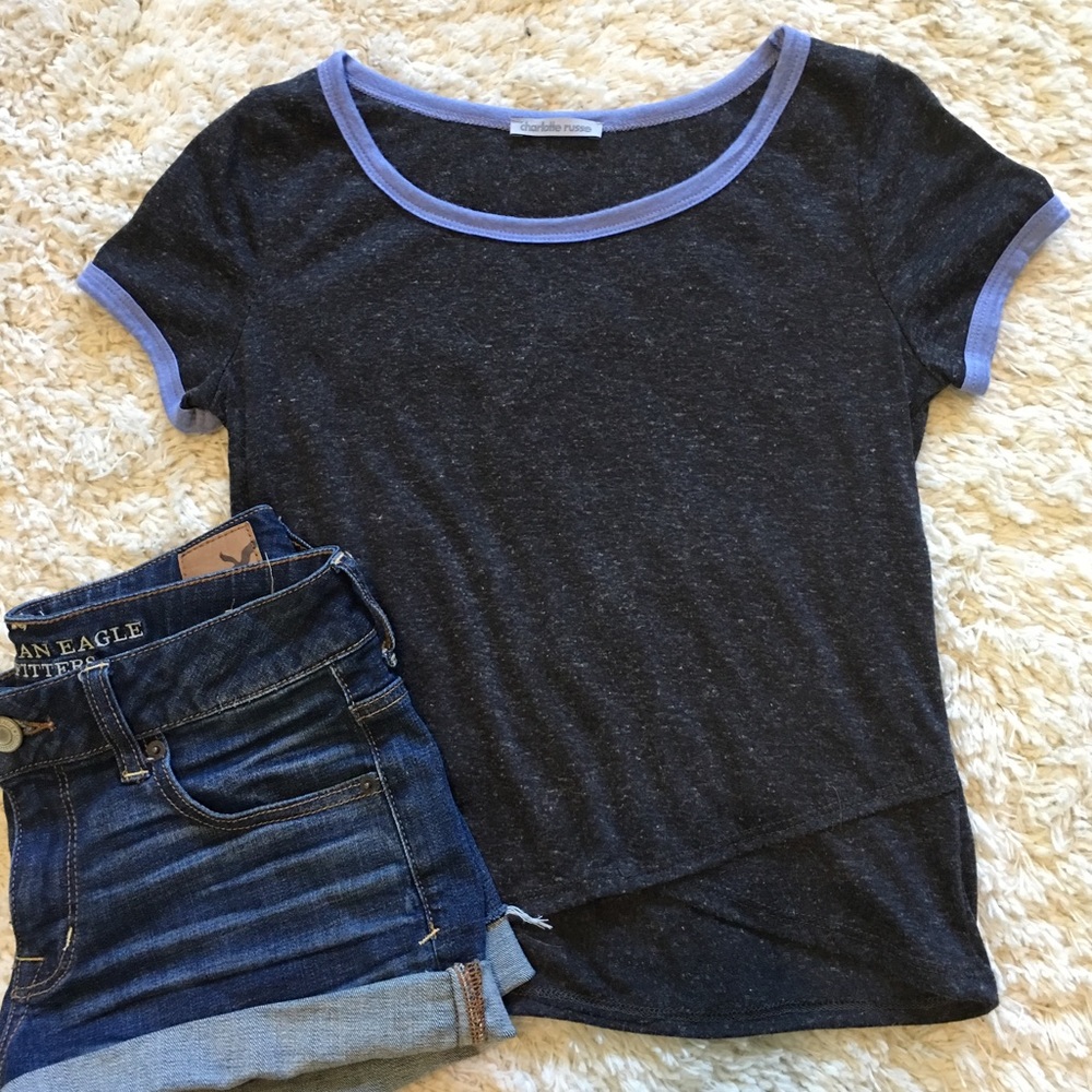 Charlotte Russe Short Sleeve Simple Tee Small