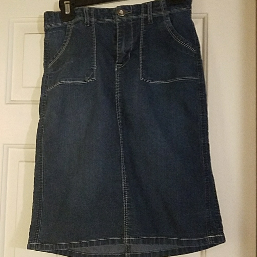 Jean knee length skirt