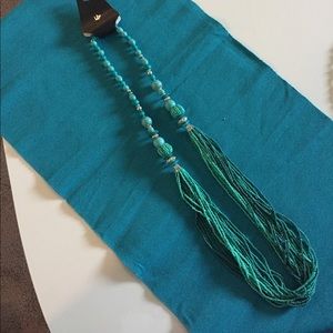 Long Turqoise Beaded Necklace