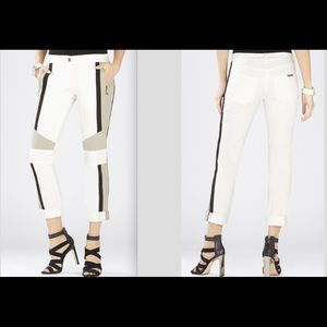 BCBGMAXAZRIAGROUP COLOR BLOCKED MOTO PANTS