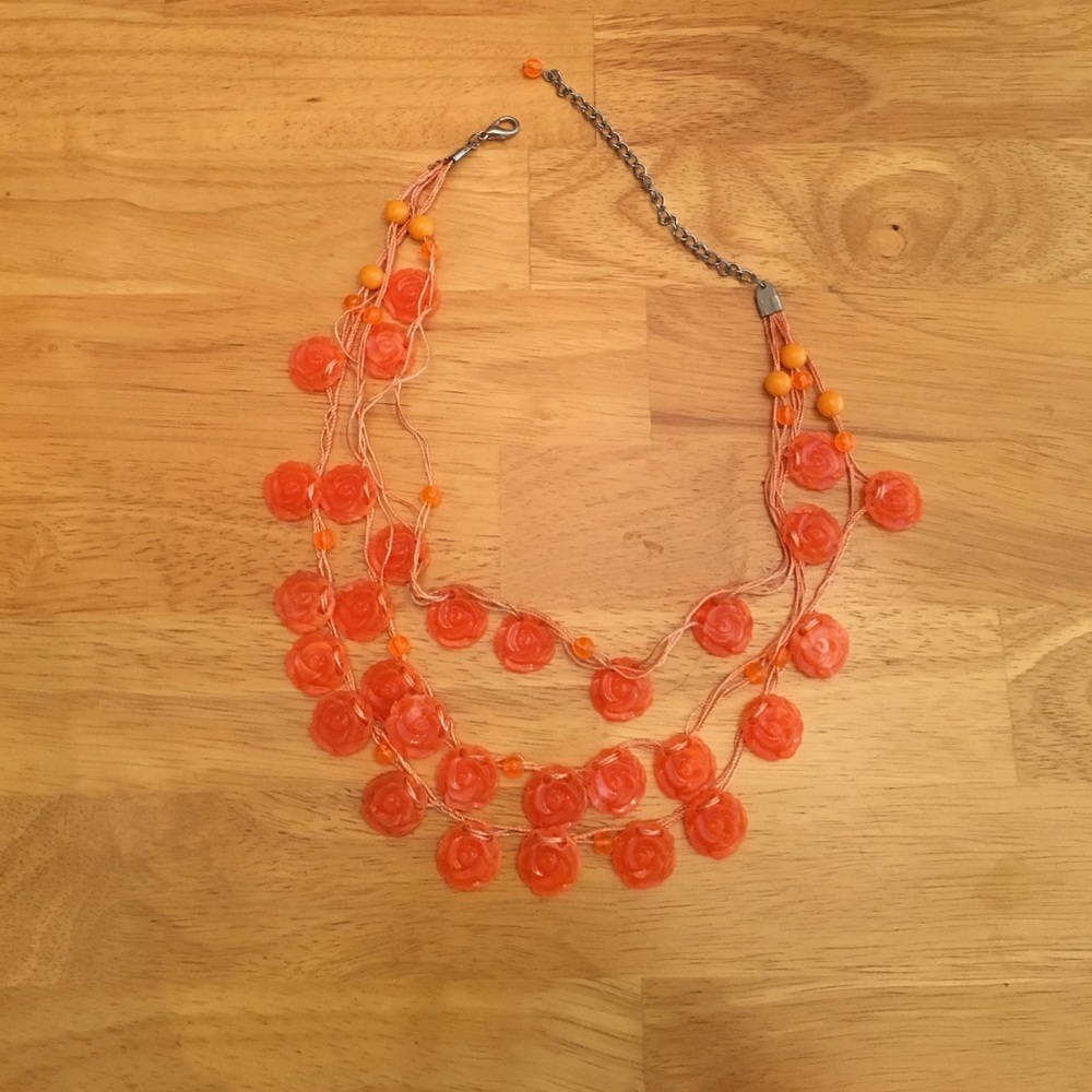 Orange rose necklace
