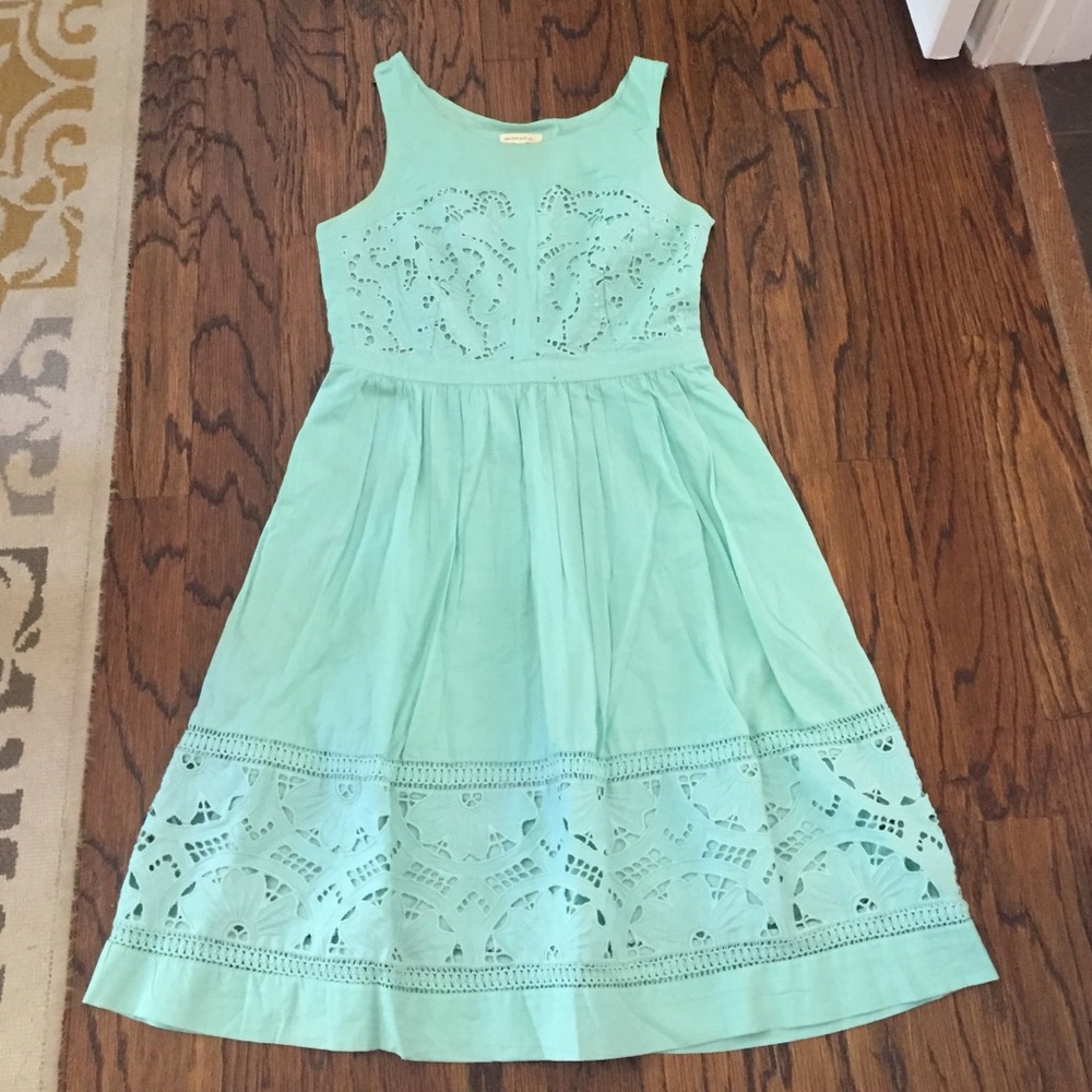 Anthropologie Aqua mint sundress