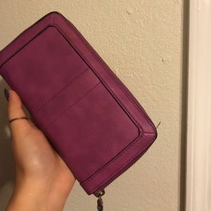 Magenta wallet clutch