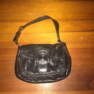Authentic Coach Black Leather Small Shoulder Bag
