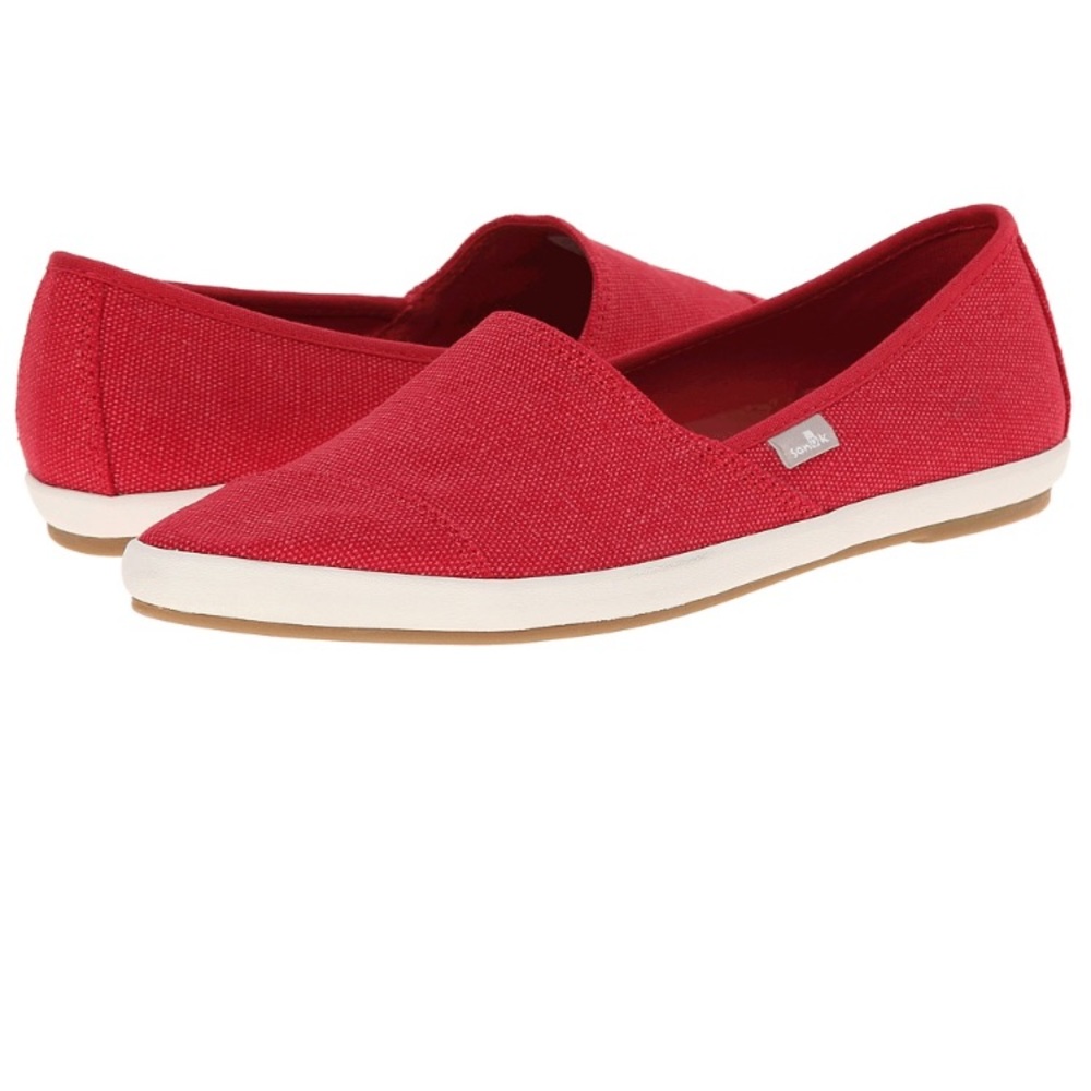 SANUK size 8.5 red canvas flats, never worn!