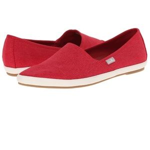 SANUK size 8.5 red canvas flats, never worn!