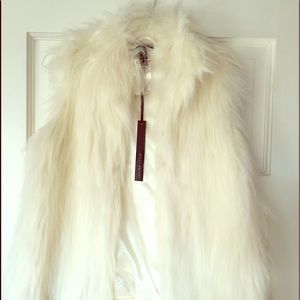 White Faux Fur Vest