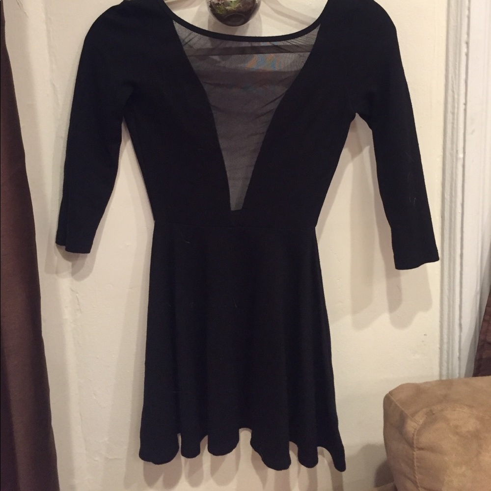 Black mesh front dress