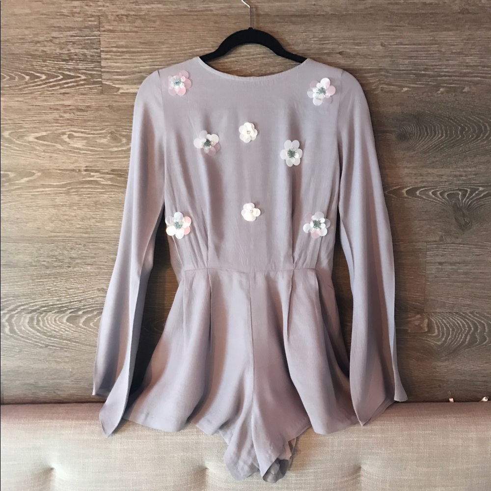 Nasty Gal Lavender Flower Romper