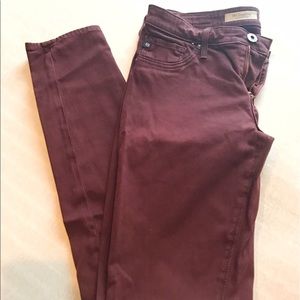 AG Skinny Jeans Sz 28 Maroon