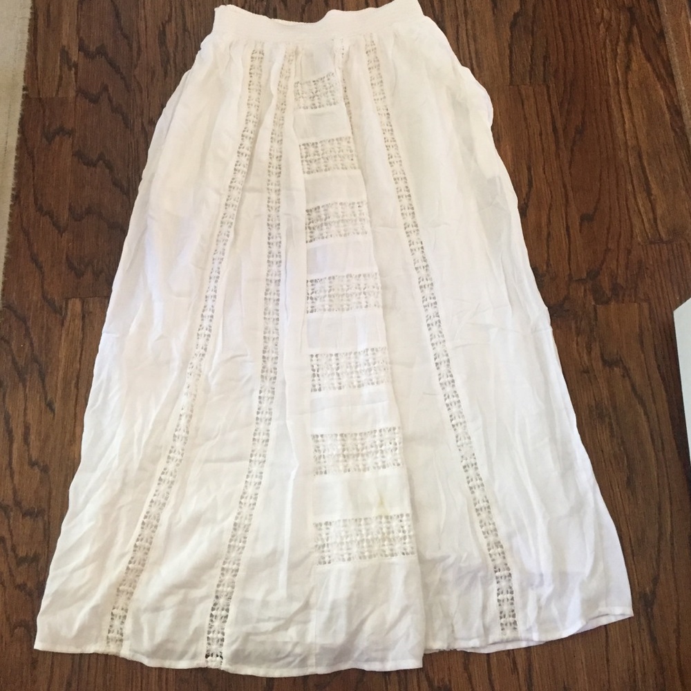 Anthropolgie white maxi skirt