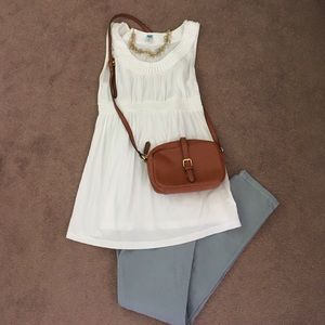White maternity empire waist tank