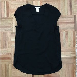 Black v-neck blouse
