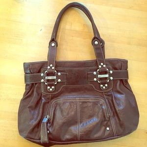 B. Makowsky brown leather shoulder bag