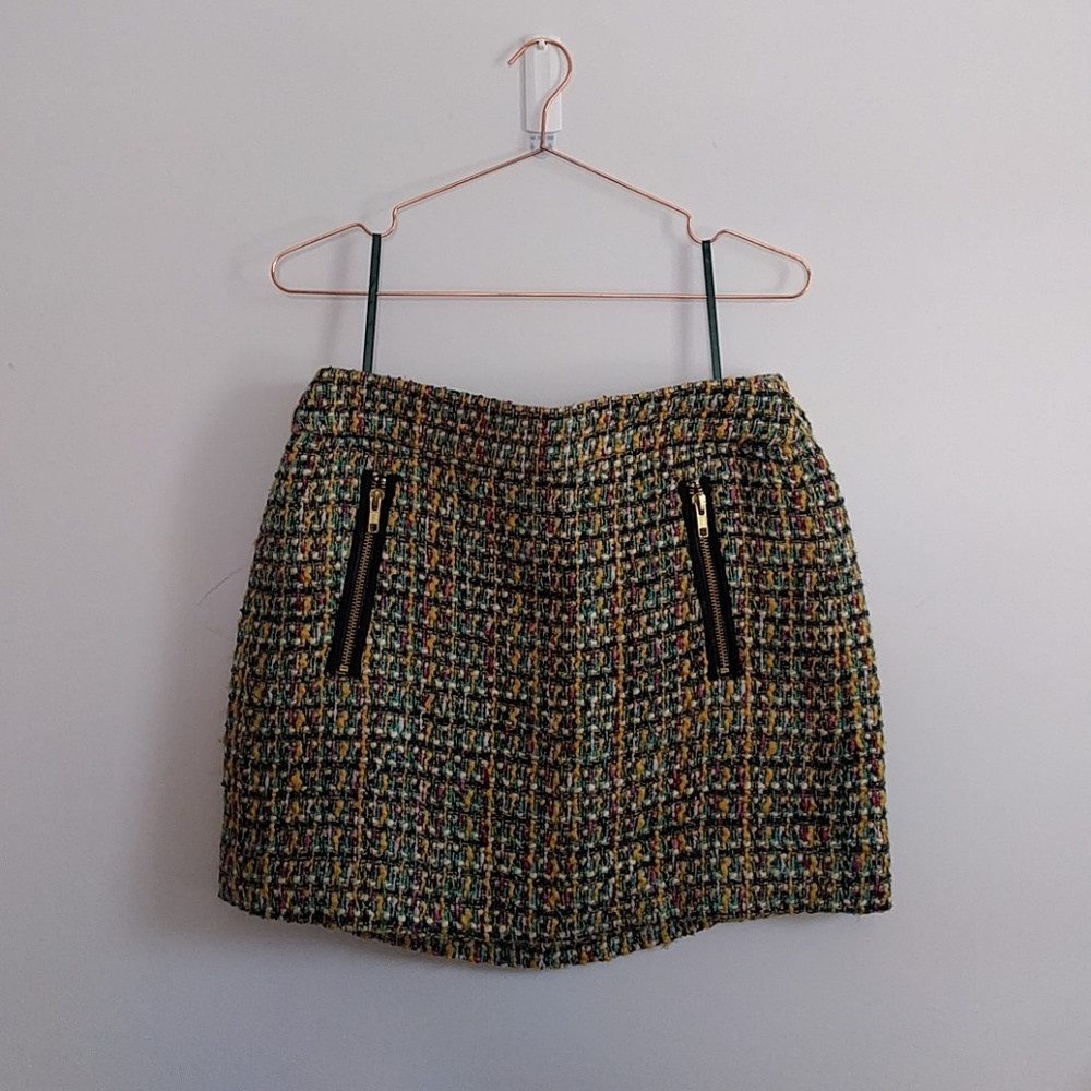 Colorful Tweed Mini Skirt