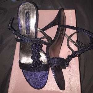 Bandolino Beaded Navy Heels